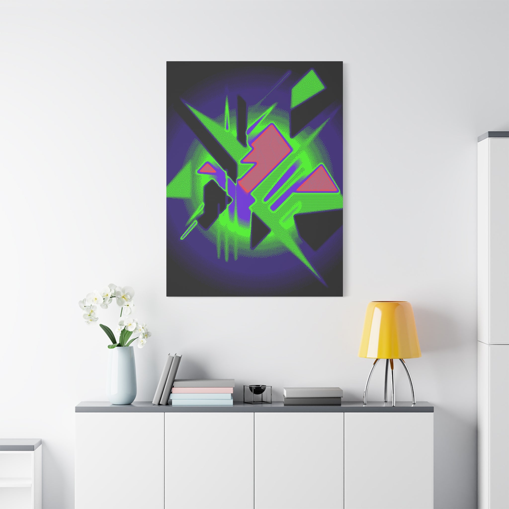 90s Paranoia Canvas Wall Art - Grunge Glitch Trippy Decor