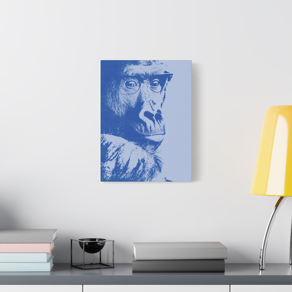 Educated Gorilla Canvas Wall Art - Abstract Modern Primate Decor