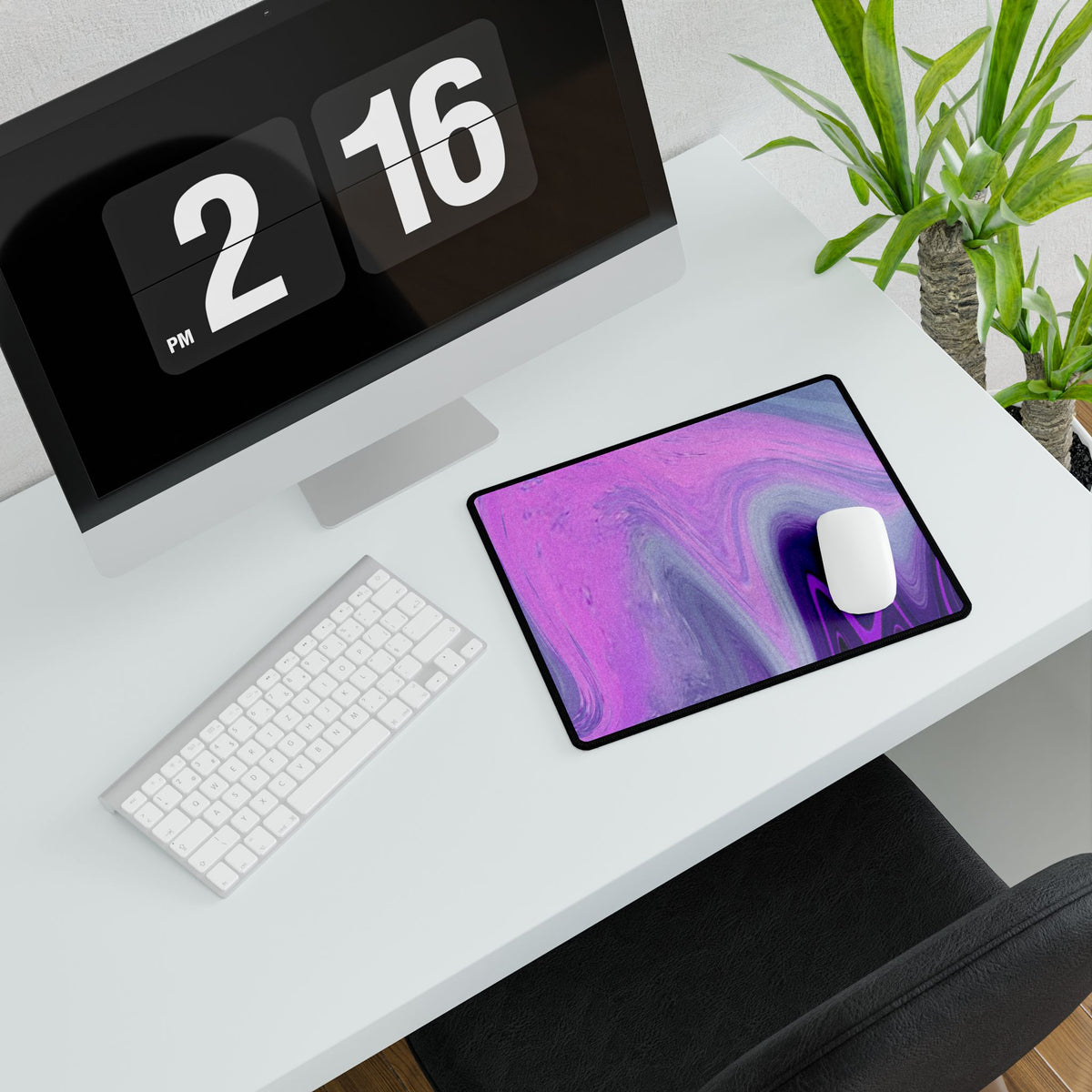 Into The Night Desk Mat - Purple Pink Abstract Mouse Pad