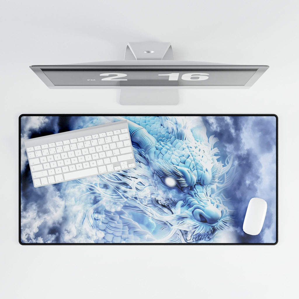Blue Sky Flying Dragon Desk Mat - Majestic Fantasy Mouse Pad