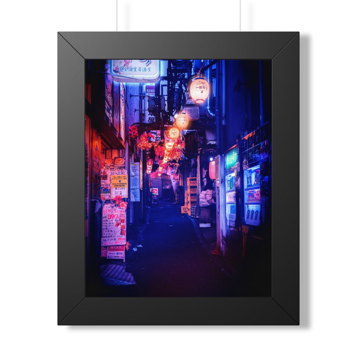 Japanese City Punk FX Poster - Neon Alleyway Cyberpunk Art Print