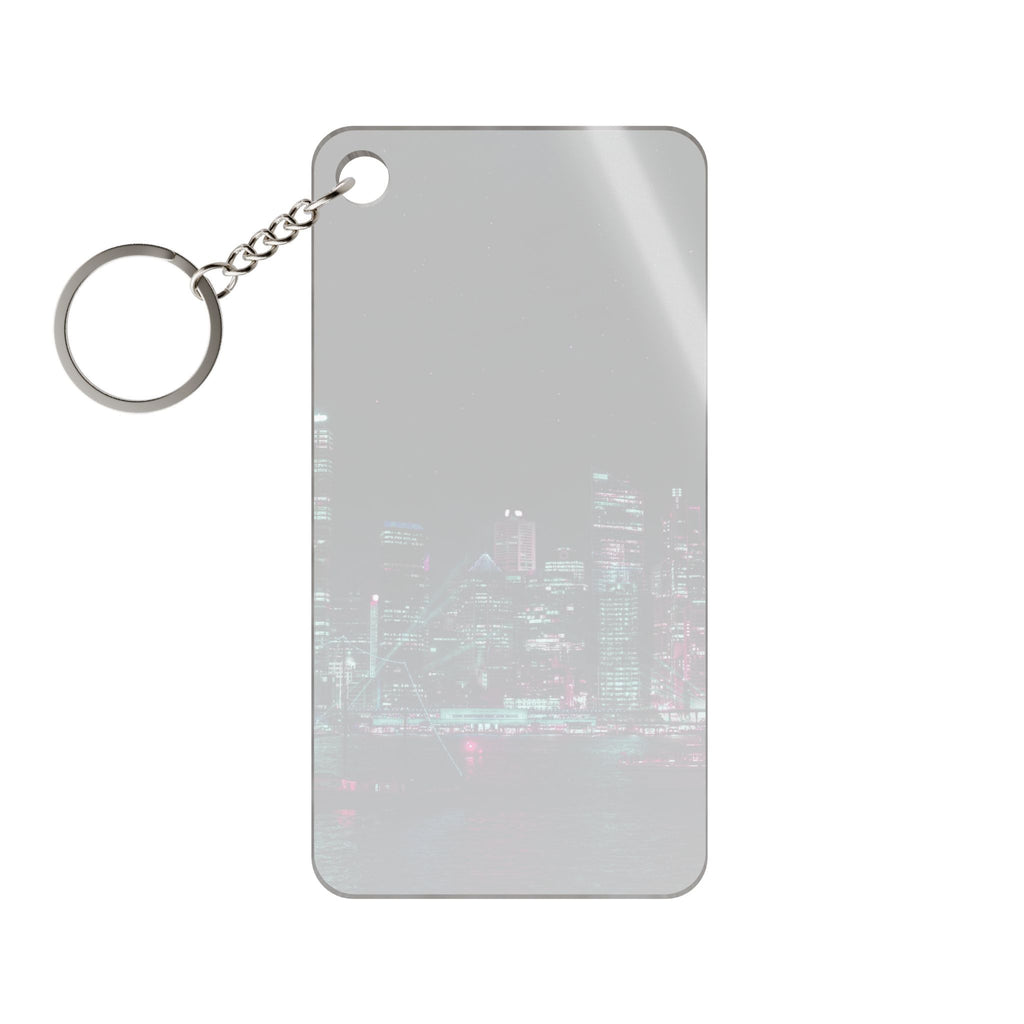 Cyberpunk Harbor Keychain - Neon City Acrylic Charm
