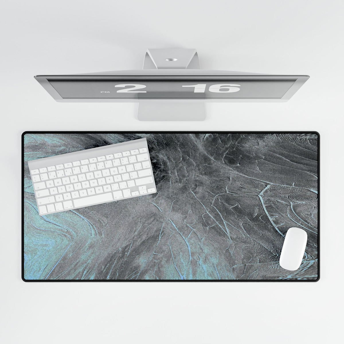 From The Ashes Desk Mat - Black Grey Abstract Mouse Pad