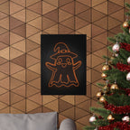 Cute Ghost Halloween Poster Print - Friendly Spooky Art