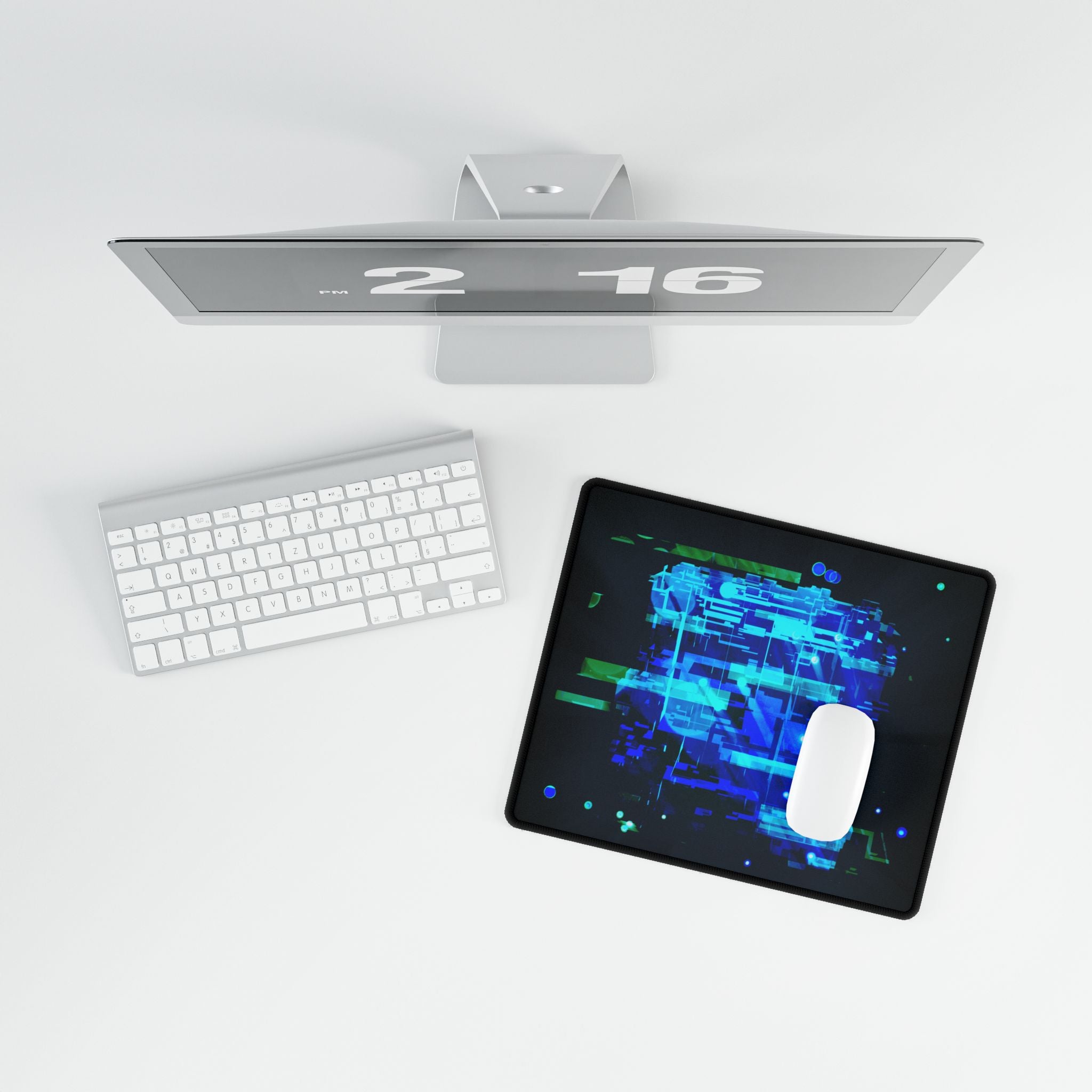 The Data Cube Futuristic Tech Grid Intelligence Desk Mat Mousepad