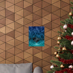 Cyber Wave Escape Poster Print - Synthwave Neon Grid Art
