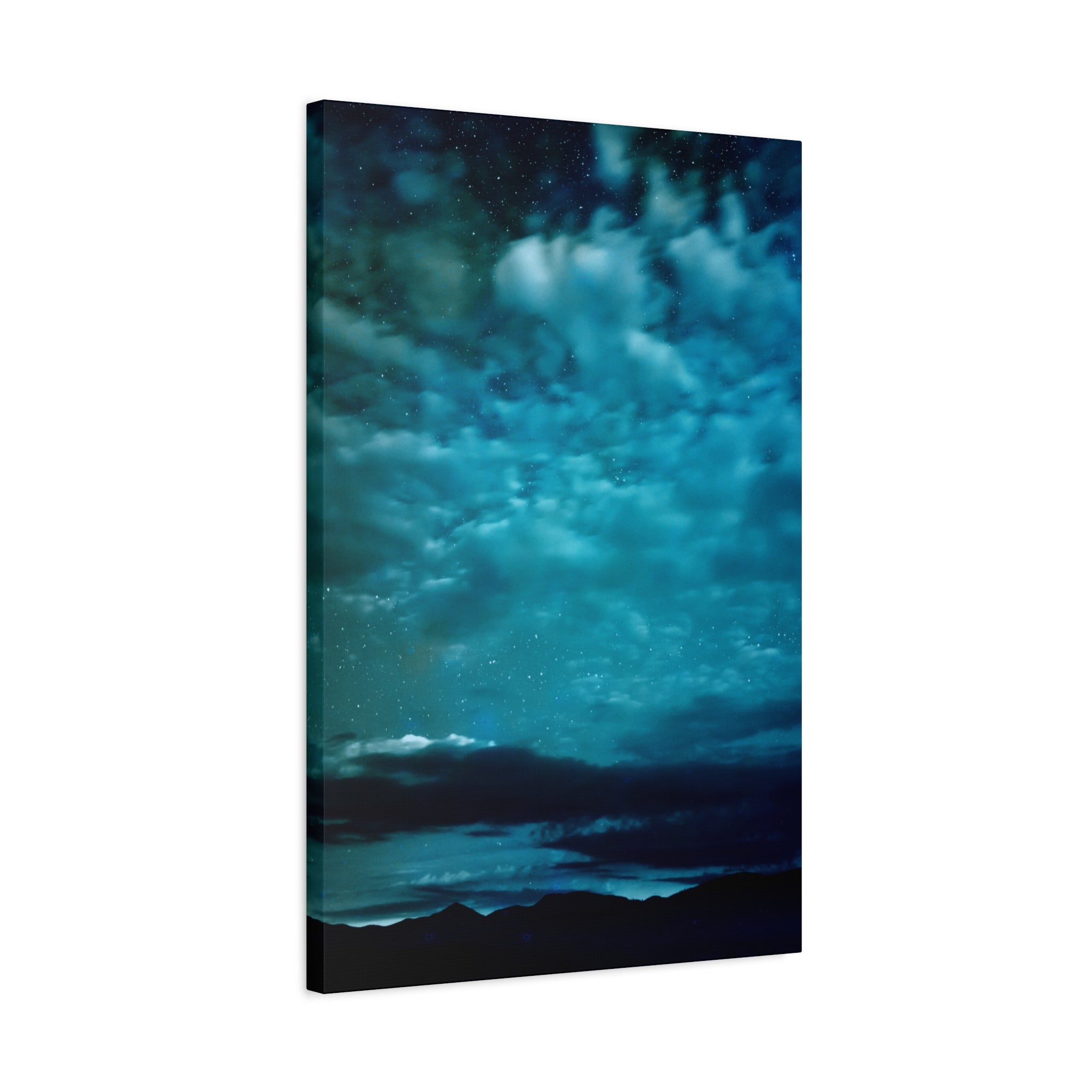 Serene Blue Sunrise Canvas Wall Art - Peaceful Misty Lake Decor