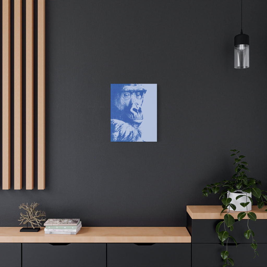 Educated Gorilla Canvas Wall Art - Abstract Modern Primate Decor