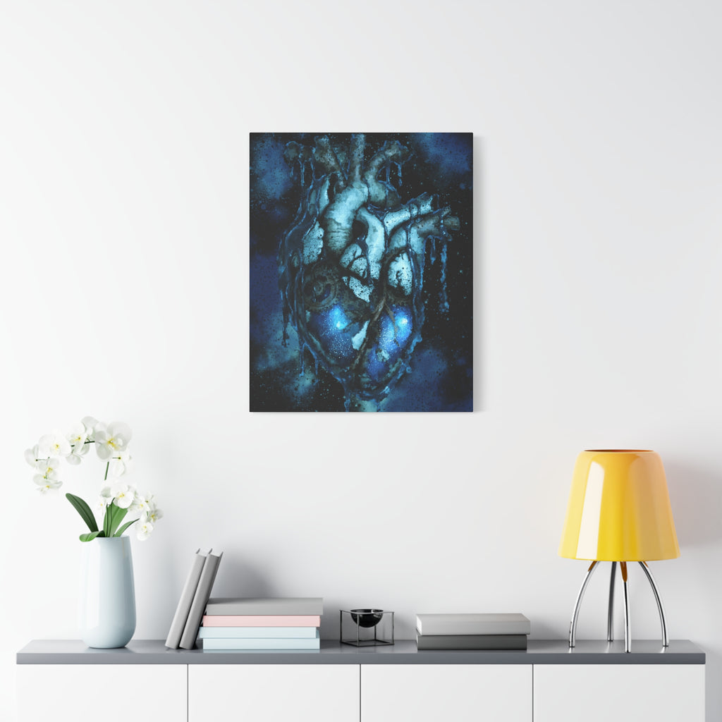 Galaxy Heart Canvas Wall Art - Cosmic Anatomical Space Love Decor