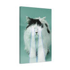 Laser Cat Canvas Wall Art - Funny Sci-Fi Space Feline Decor