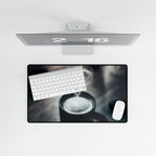 Coffee Love Latte Heart Desk Mat - Cafe Aesthetic Mouse Pad