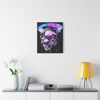 Melted Skeleton Skulls Canvas Wall Art - Gothic Cosmic Skull Decor