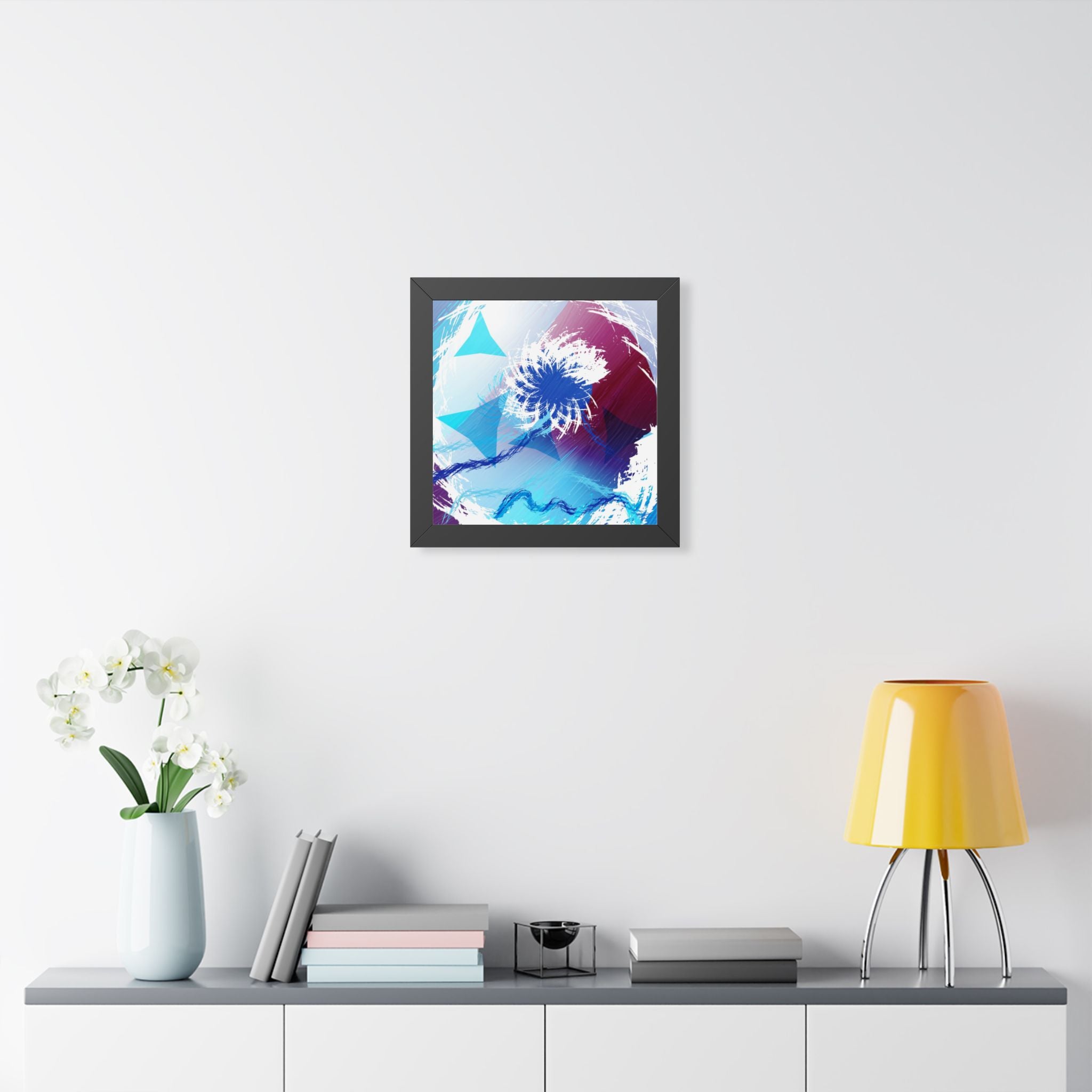 Geometry Portal Framed Poster - Modern Abstract Sci-Fi Wall Art