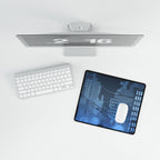City Lights Desk Mat - Neon Night Skyline Mouse Pad