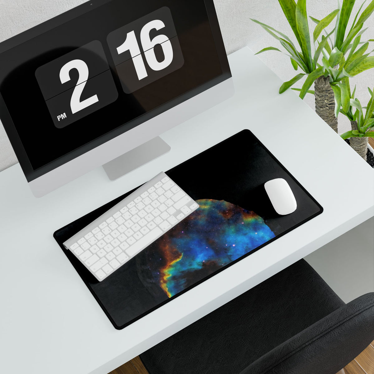 Stellar Castle Window Desk Mat - Galaxy Cosmos Mouse Pad