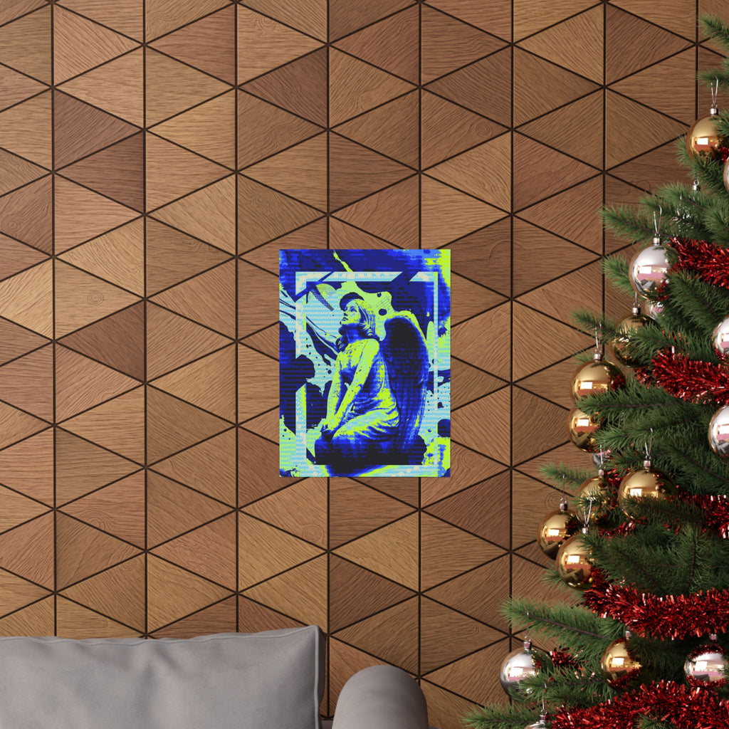 Stone Angel Vaporwave Matte Poster Print