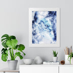 Blue Sky Dragon Framed Poster - Celestial Fantasy Wall Art