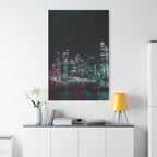 Cyberpunk Harbor Canvas Wall Art - Futuristic Sci-Fi City Decor