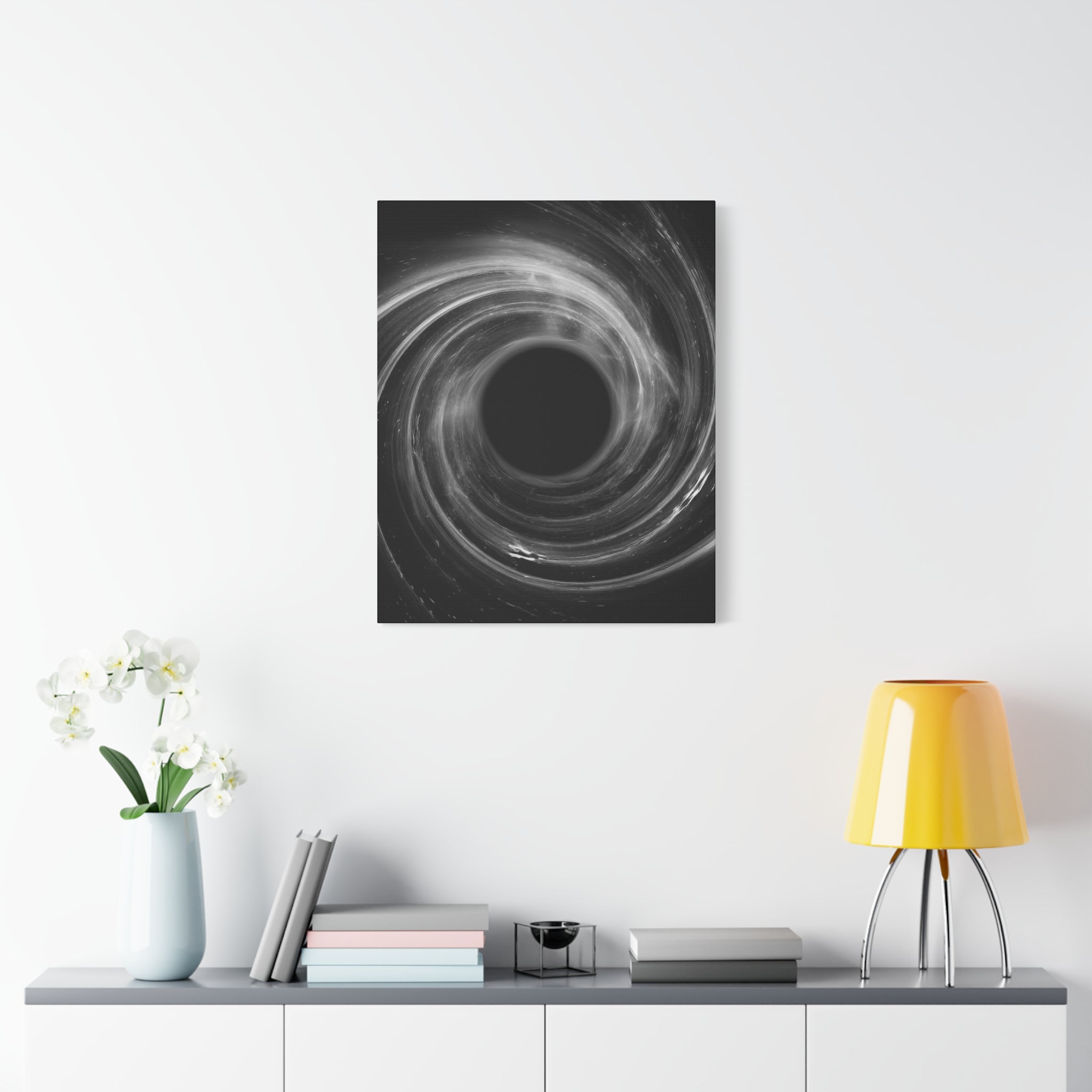 Black Hole Deep Space Canvas Art - Galaxy Vortex Wall Decor