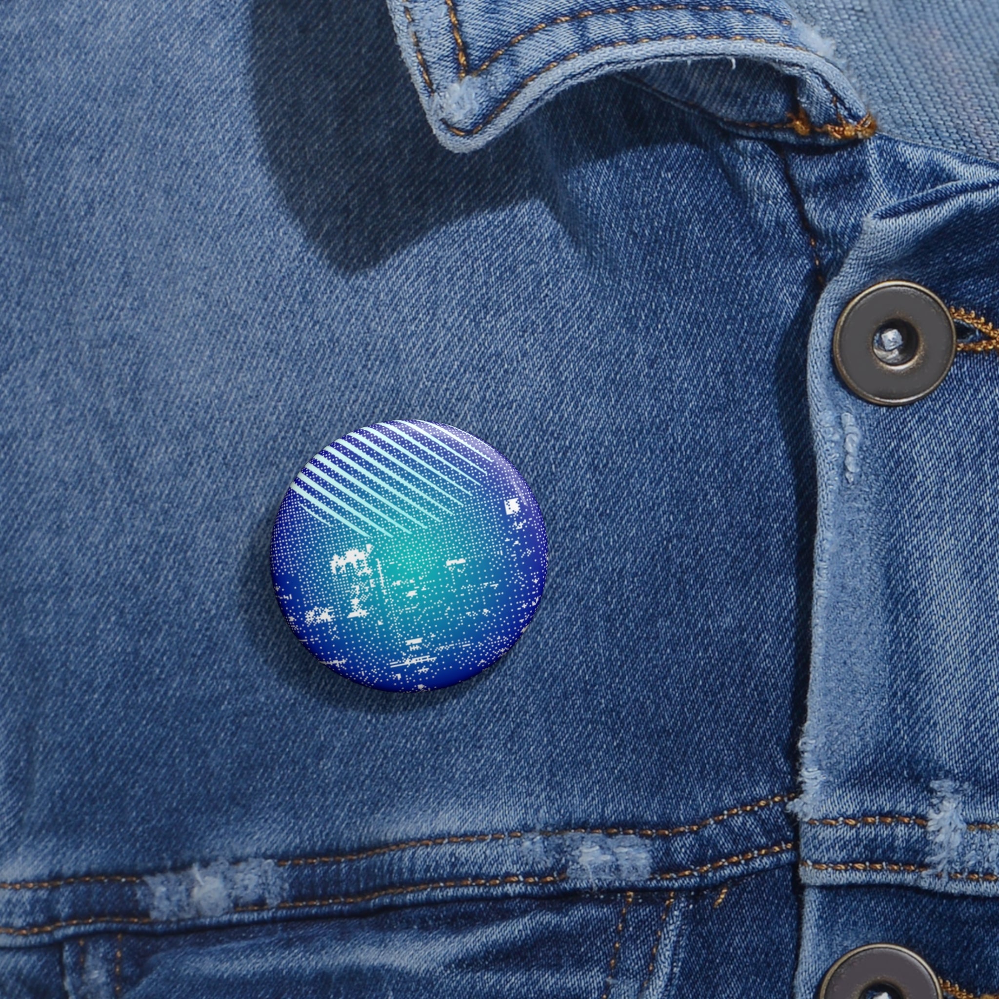 Chicago Skyline Pin - Illinois City Art Button