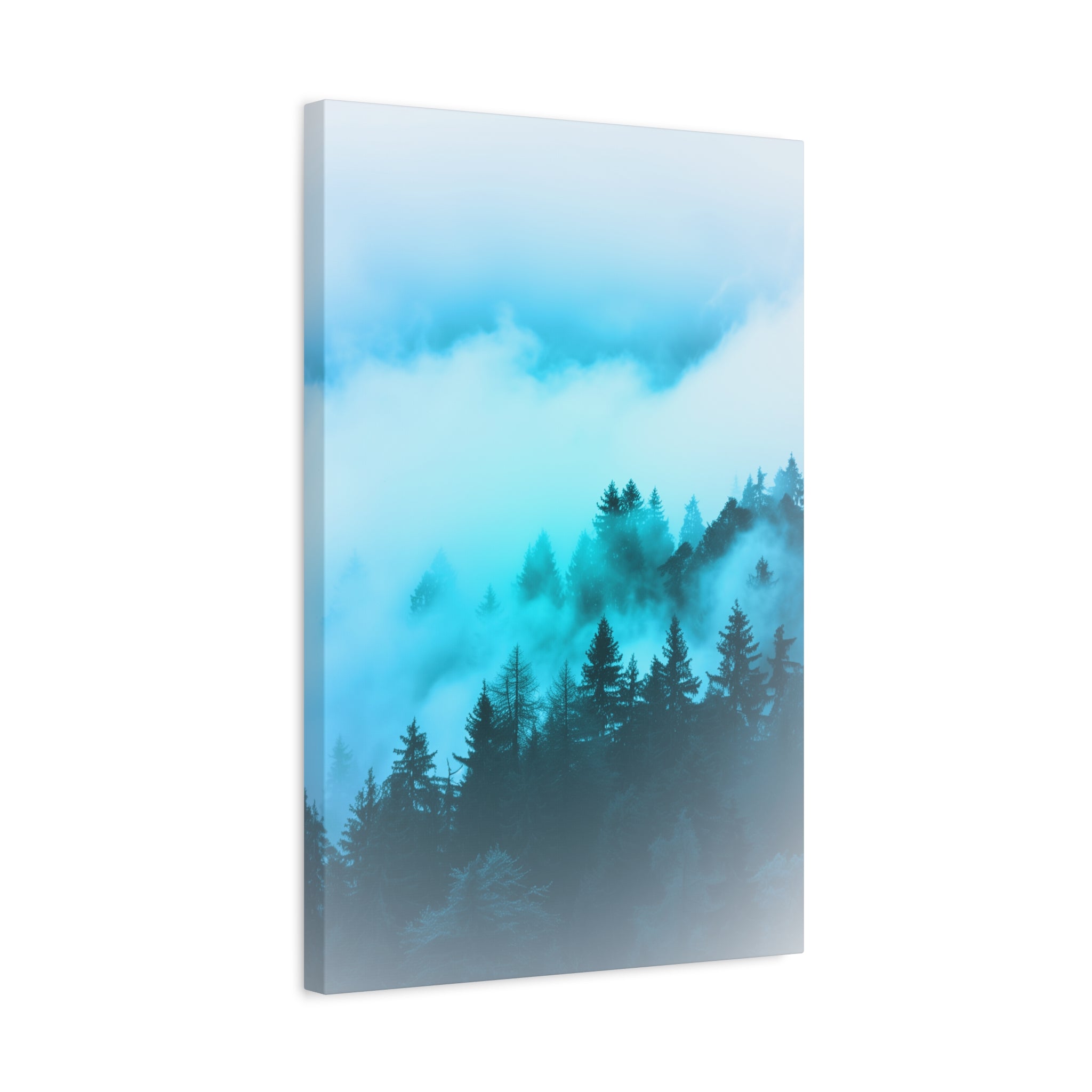 Blue Mountain Fog Canvas Art - Tranquil Blue Ridge Decor