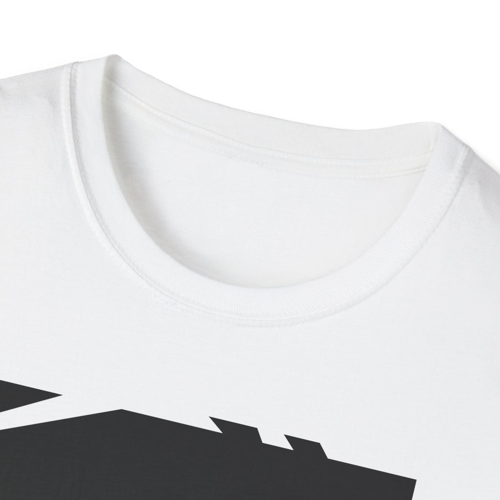 Modern Angel Graphic Tee - Black & White Geometric Wings Shirt