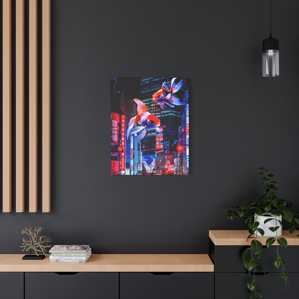 Japanese City Punk FX.2 Canvas Wall Art - Neon Japan Cyberpunk Street