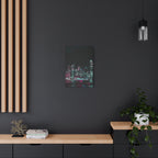 Cyberpunk Harbor Canvas Wall Art - Futuristic Sci-Fi City Decor