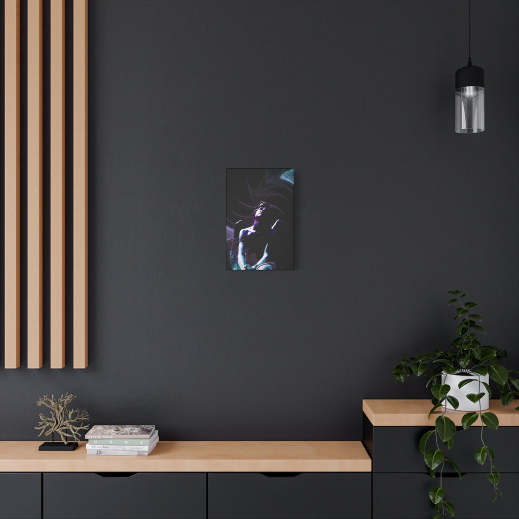 Skybound Canvas Wall Art - Surreal Angel Figure in the Clouds