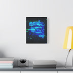The Data Cube Sci-Fi Cyberpunk Canvas Art | Abstract Tech Futuristic Digital Wall Decor