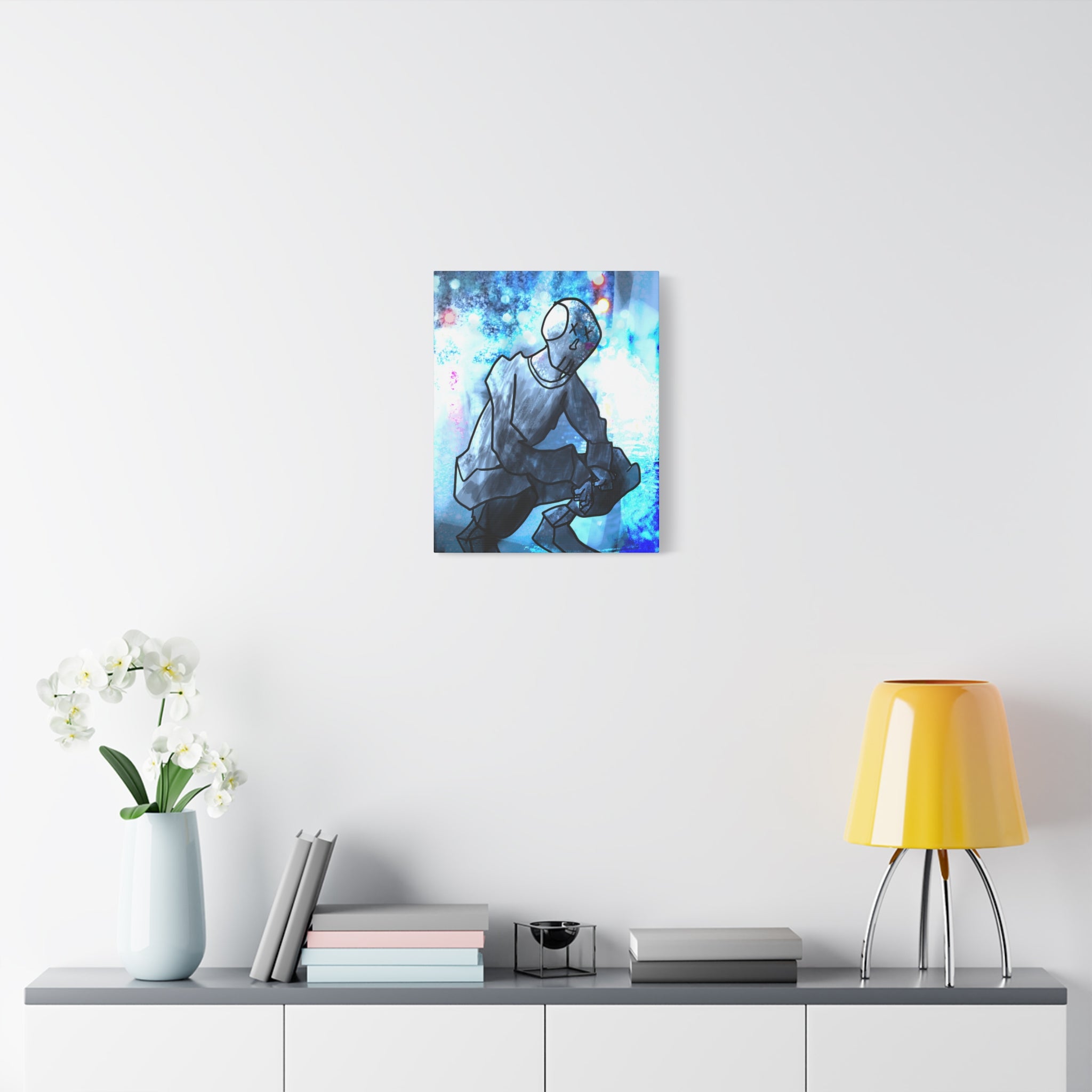Robot Man Canvas Wall Art - Cyberpunk Android Dystopian Decor