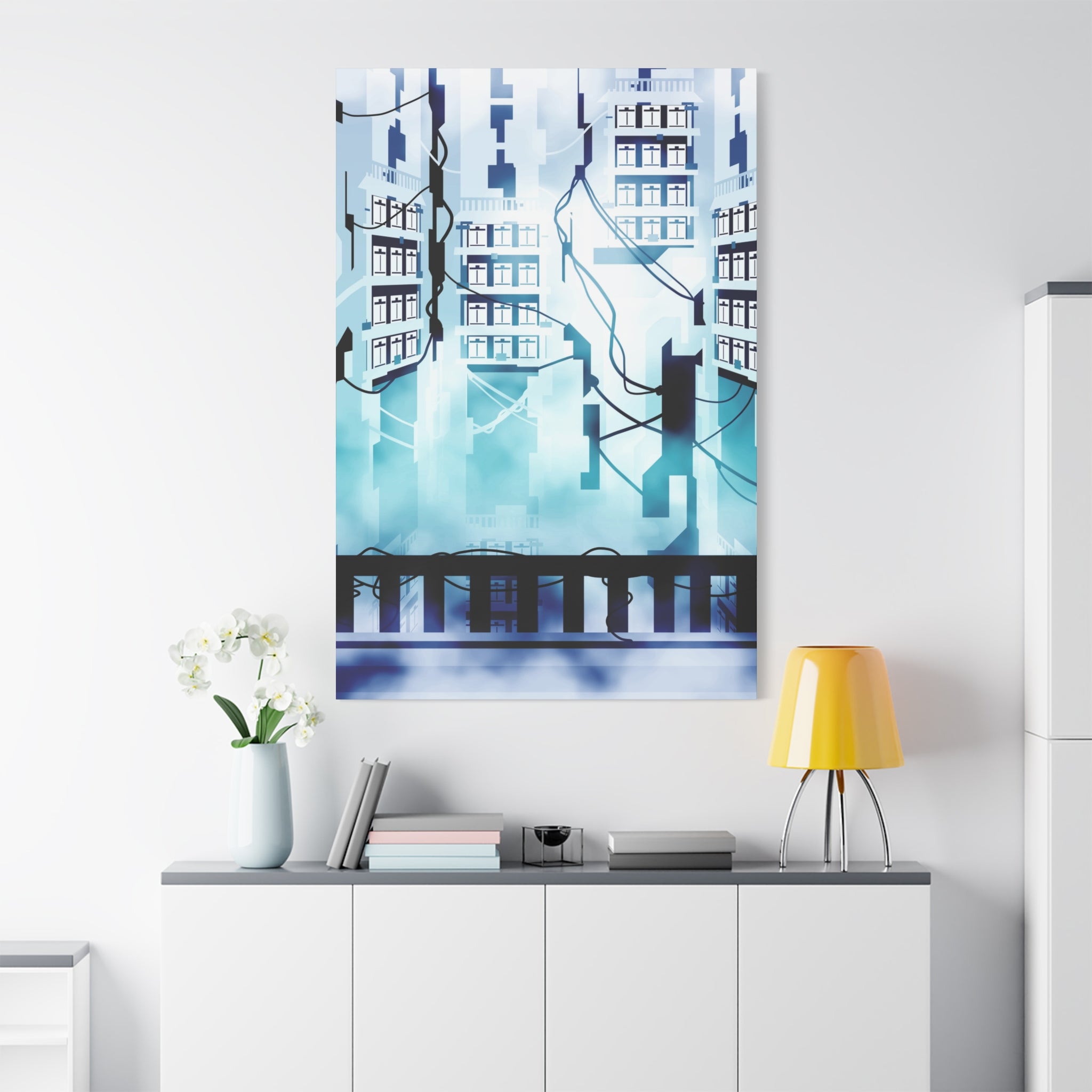 Memory Chamber Canvas Wall Art - Futuristic Sci-Fi Interior Decor