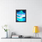 Starry Mountain Sky Framed Poster - Aurora Borealis Wall Art