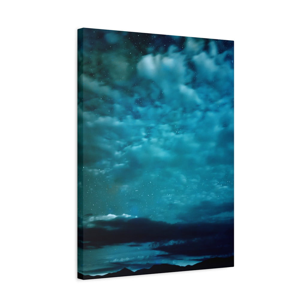 Serene Blue Sunrise Canvas Wall Art - Peaceful Misty Lake Decor