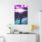 Winter Aurora Light Snowy Forest Canvas Art | Northern Lights Arctic Landscape Wall Decor