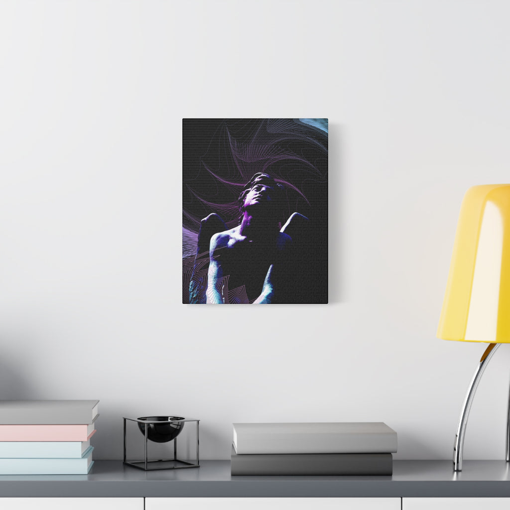 Skybound Canvas Wall Art - Surreal Angel Figure in the Clouds