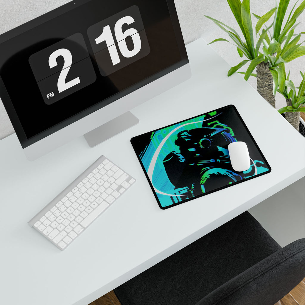 Grunge Paint Blast Astronaut Desk Mat - Abstract Space Mouse Pad