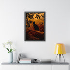 Spooky Cat in Tree Framed Poster - Halloween Wall Art