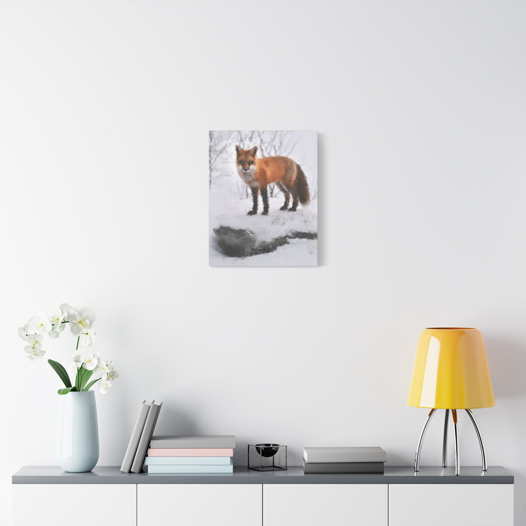 Spirit of the Fox Canvas Wall Art - Psychedelic Geometric Wildlife Decor
