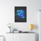 The Data Cube Sci-Fi Cyberpunk Canvas Art | Abstract Tech Futuristic Digital Wall Decor