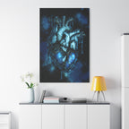 Galaxy Heart Canvas Wall Art - Cosmic Anatomical Space Love Decor