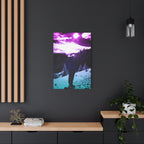 Winter Aurora Light Snowy Forest Canvas Art | Northern Lights Arctic Landscape Wall Decor