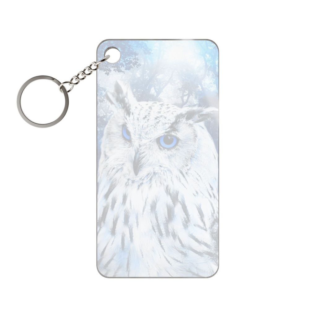 Frost Owl Keychain - Winter Bird Acrylic Charm