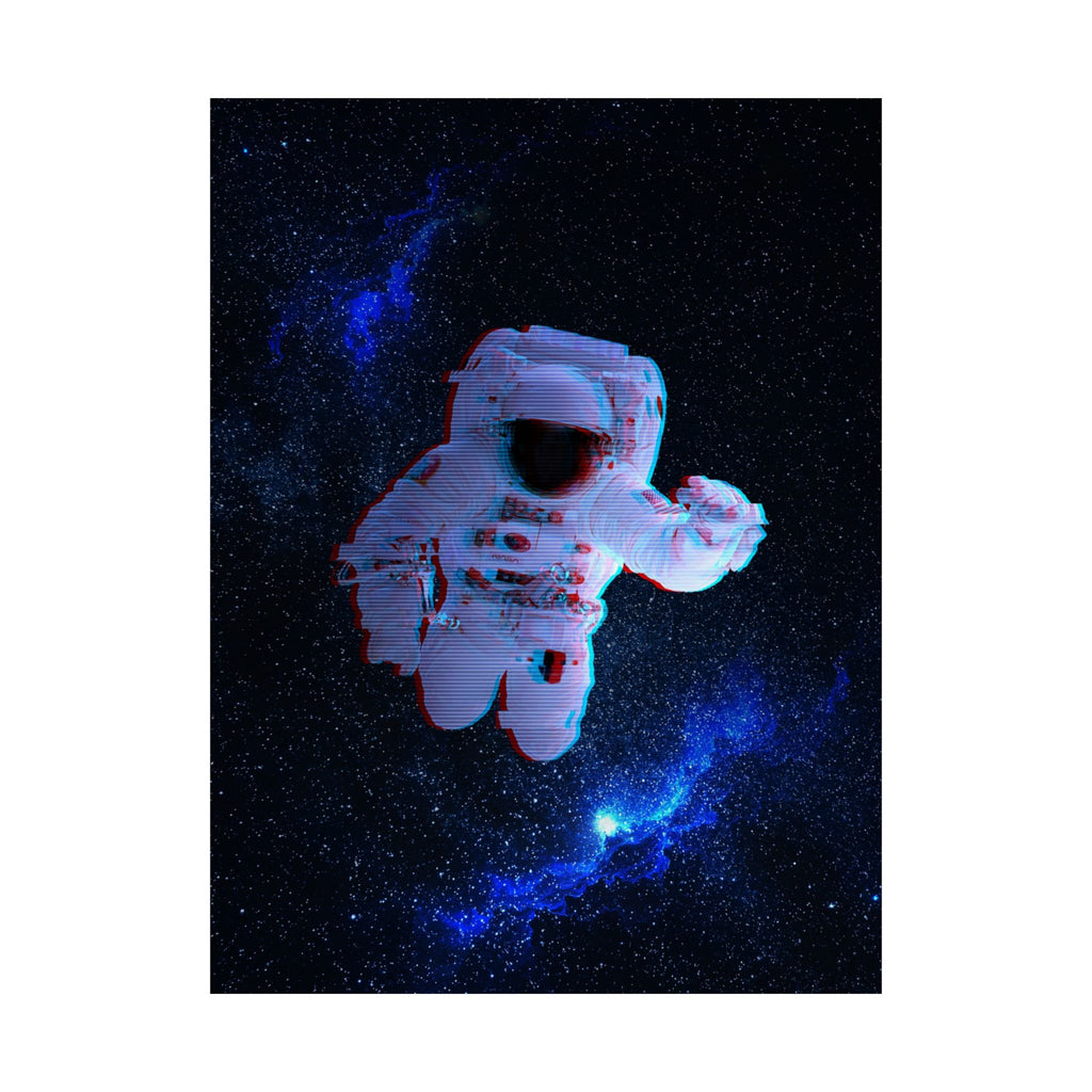 Scanline Spaceman Poster - Retro CRT Astronaut Art Print