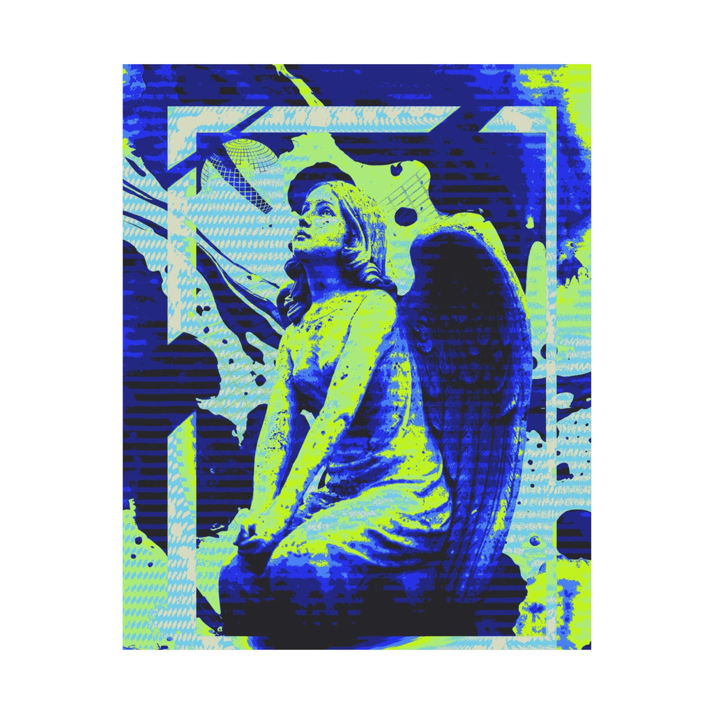 Stone Angel Vaporwave Matte Poster Print