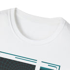 Cybernetic Grid Graphic Tee - Abstract Digital Art Shirt