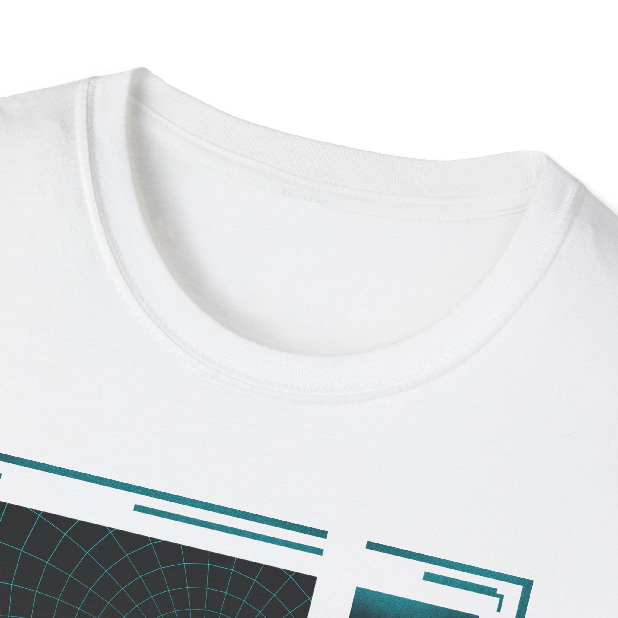 Cybernetic Grid Graphic Tee - Abstract Digital Art Shirt