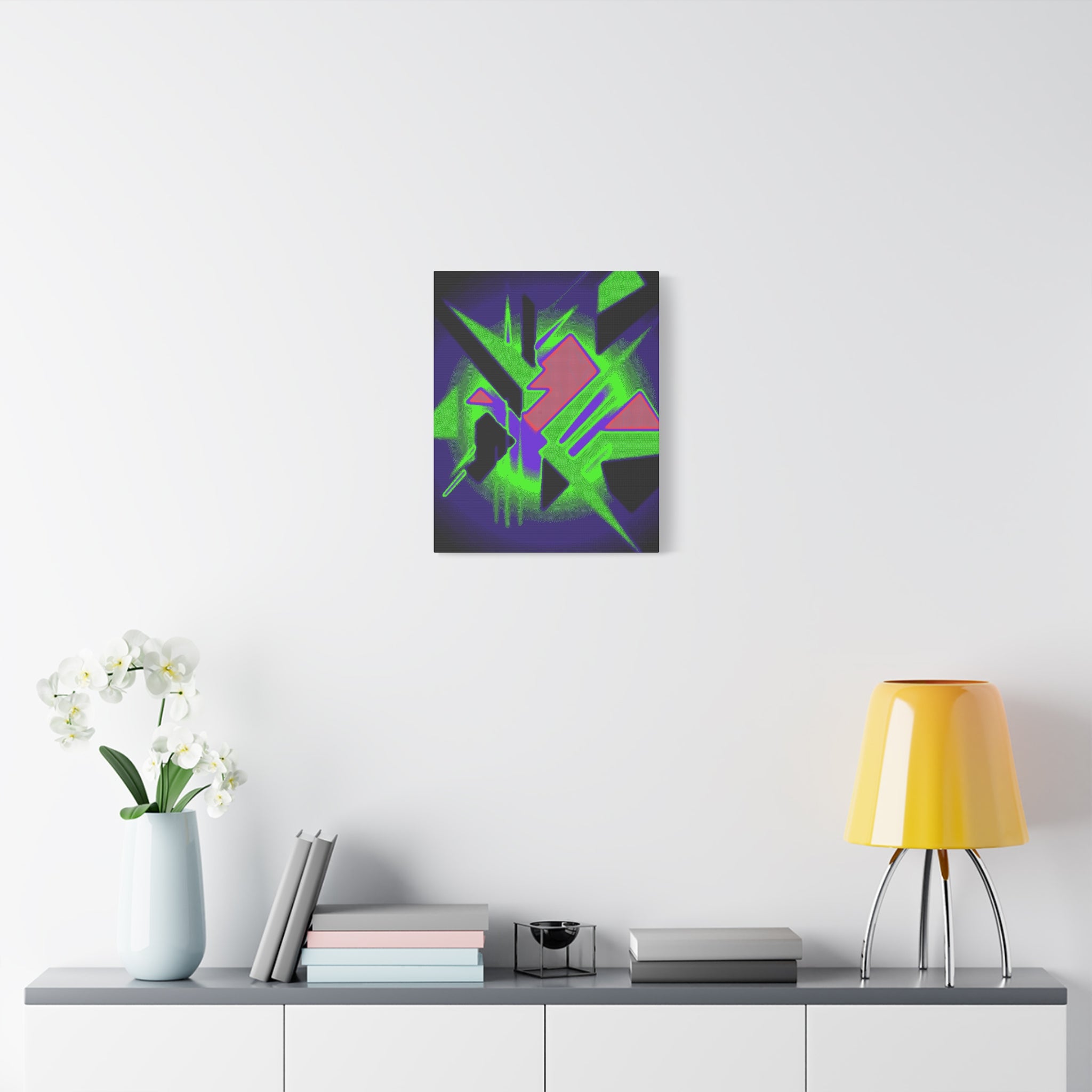 90s Paranoia Canvas Wall Art - Grunge Glitch Trippy Decor