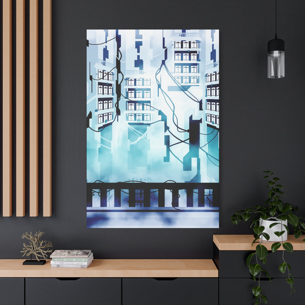 Memory Chamber Canvas Wall Art - Futuristic Sci-Fi Interior Decor