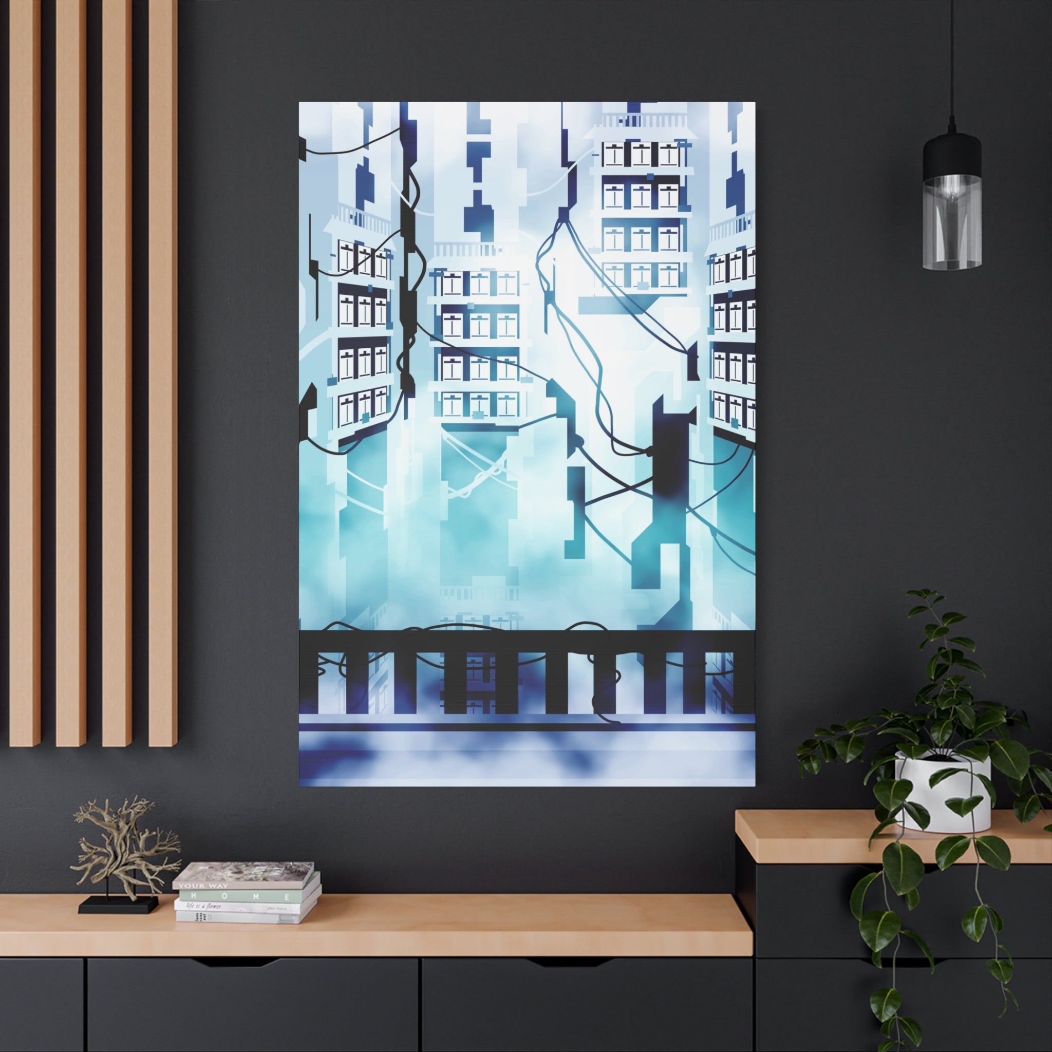 Memory Chamber Canvas Wall Art - Futuristic Sci-Fi Interior Decor